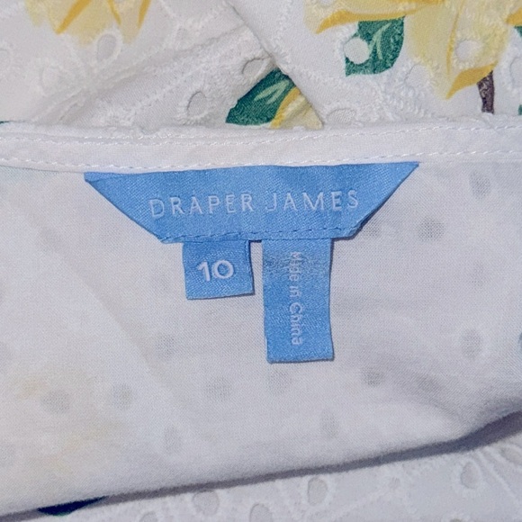 Draper James Wrap Floral Eyelet White Yellow Cottage 100% Cotton - Picture 12 of 12